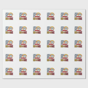 Dad Joke Dad-A-Base Retro Funny Father Vector Desi Wrapping Paper