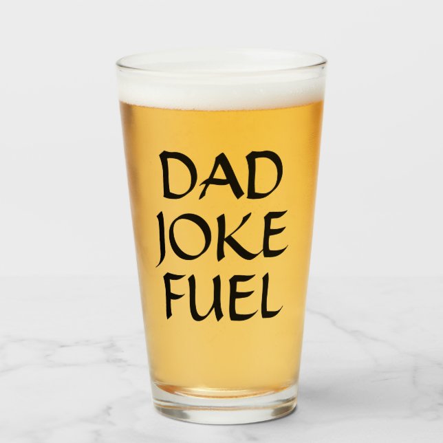 Dad Joke Fuel – Fantasy Script Gift for Father Glass (Front Filled)