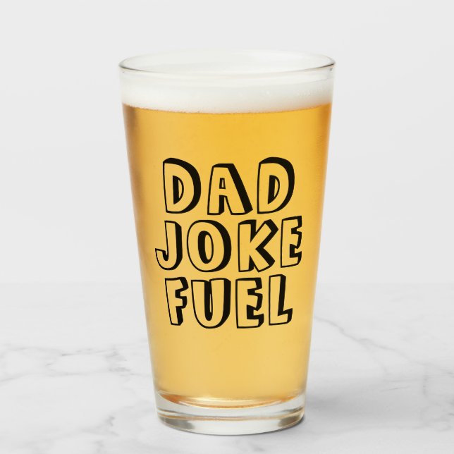 Dad Joke Fuel – Playful Gift for Father. Glass (Front Filled)
