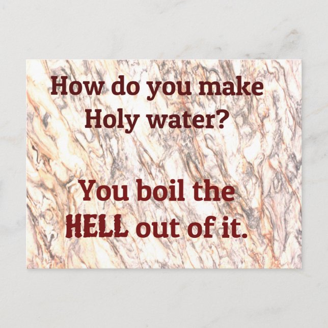 Dad Joke: How do you make holy water? Postcard (Front)