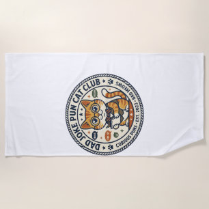 Dad Joke Pun Cat Cat Graphic Tee Art - Dad Joke Pu Beach Towel