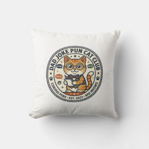 Dad Joke Pun Cat Cat Graphic Tee Art - Dad Joke Pu Cushion