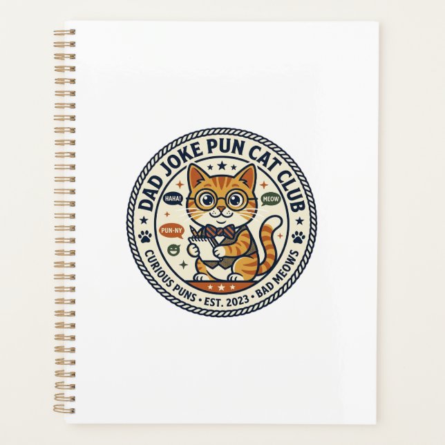 Dad Joke Pun Cat Cat Graphic Tee Art - Dad Joke Pu Planner (Front)
