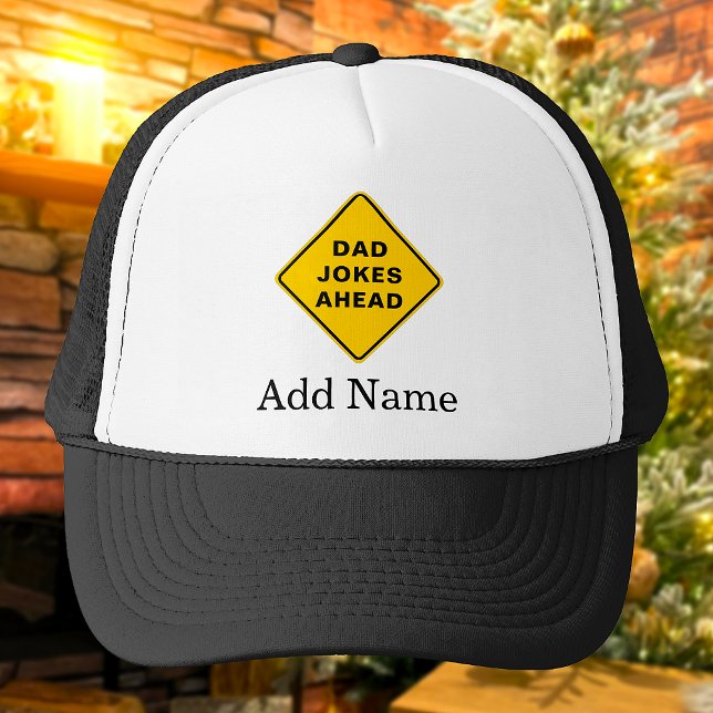 Dad Jokes Ahead Custom Name Text Personalised Trucker Hat (Creator Uploaded)