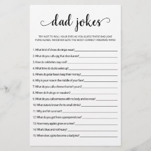 Dad Jokes Baby Shower game with Answers