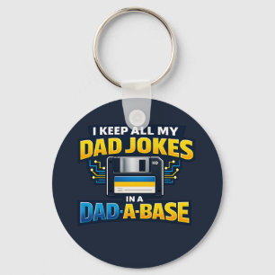 Dad Jokes In A Dad-A-Base Funny Dad Keychain Gift