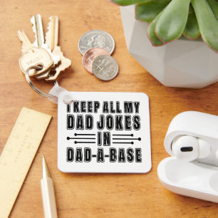 Dad Jokes In Dad A Base Father's Day Present Funny Key Ring