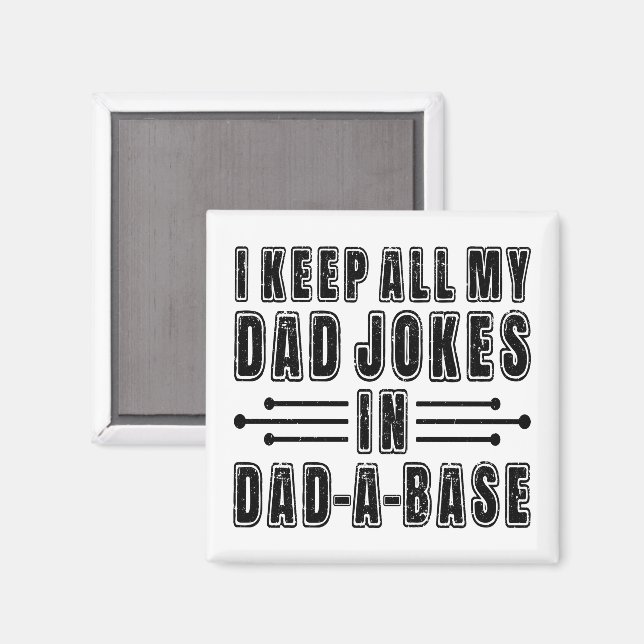 Dad Jokes In Dad A Base Father's Day Present Funny Magnet (Front/Back)