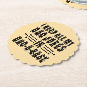Dad Jokes In Dad A Base Father's Day Present Funny Paper Coaster