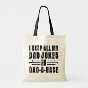 Dad Jokes In Dad A Base Father's Day Present Funny Tote Bag