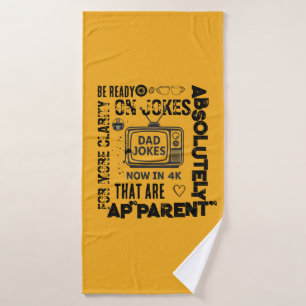 Dad Jokes Now in 4K Retro TV Funny Father’s Day Bath Towel