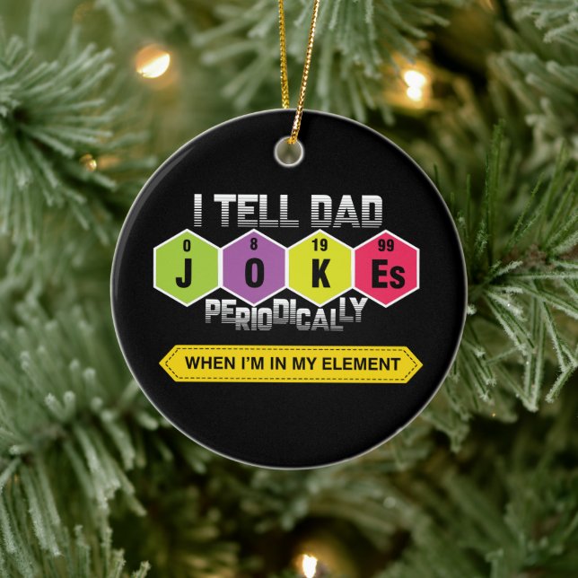 Dad Jokes | Periodic Table | Science | Teacher Ceramic Tree Decoration (Tree)