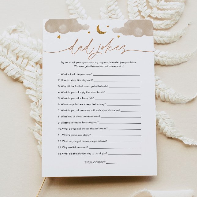 Dad Jokes Twinkle Star Baby Shower Game Card (Creator Uploaded)