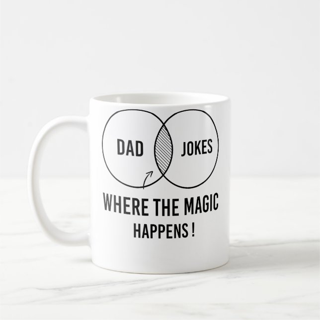 Dad Jokes Where The Magic Happens Coffee Mug (Left)