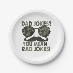 Dad jokes, you mean rad jokes; funny father's day paper plate