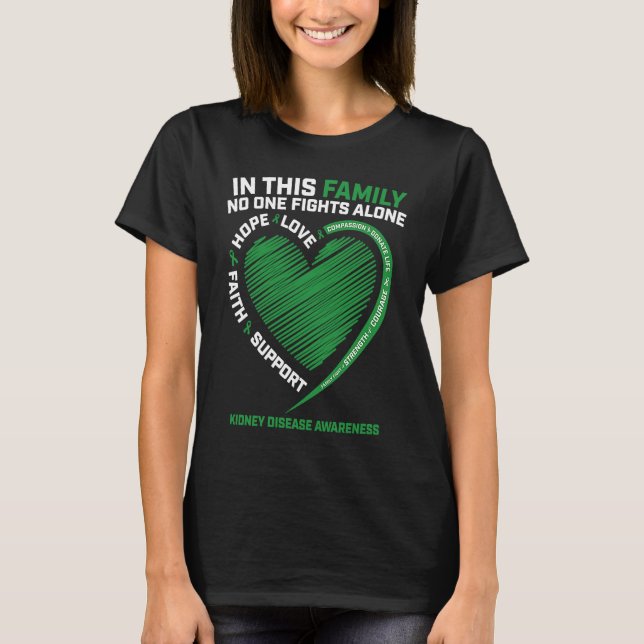 Dad Kidney Disease  Mom Women Men  Kids Awareness T-Shirt (Front)