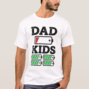 Dad Kids Battery Funny Vintage Vector Shirt Design
