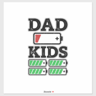 Dad Kids Battery Funny Vintage Vector Shirt Design