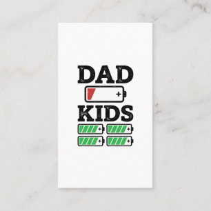 Dad Kids Battery Funny Vintage Vector Shirt Design Business Card