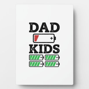 Dad Kids Battery Funny Vintage Vector Shirt Design Plaque