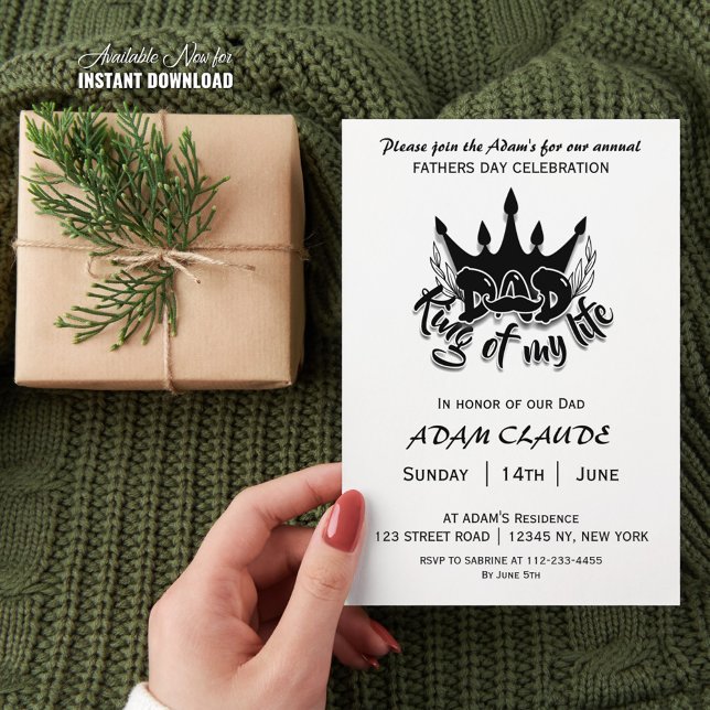 Dad King of my life Fathers Day  Invitation (Creator Uploaded)