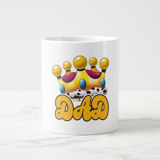 Dad Kings crown Large Coffee Mug (Front)