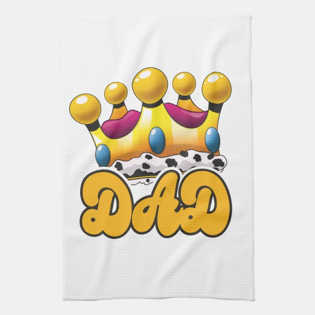 Dad Kings crown Tea Towel (Vertical)