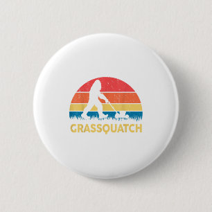 Dad Lawn Mowing Grquatch Bigfoot Mower Gift Funny  6 Cm Round Badge