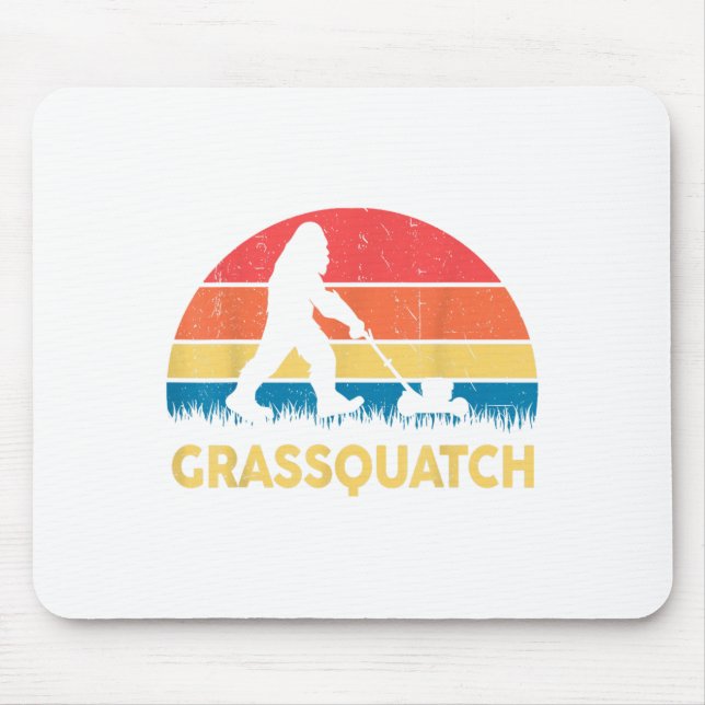Dad Lawn Mowing Grquatch Bigfoot Mower Gift Funny  Mouse Mat (Front)