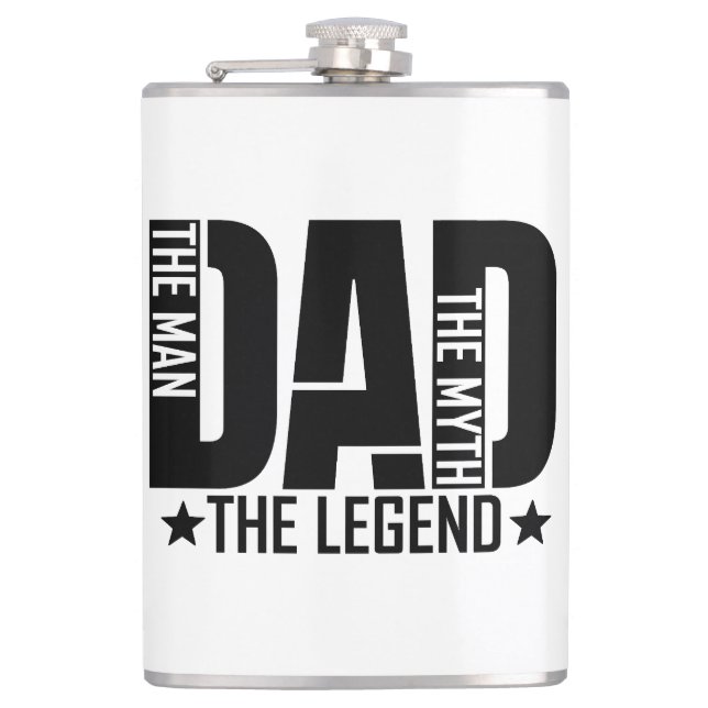 Dad Legend Man Hip Flask (Front)