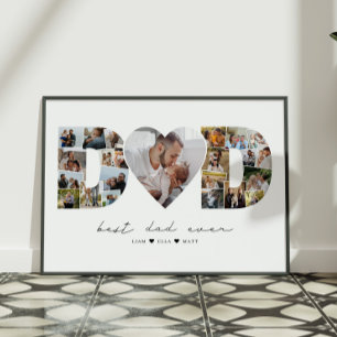 Dad Letter Cutout 23 Photo Collage Gift for Dads Poster