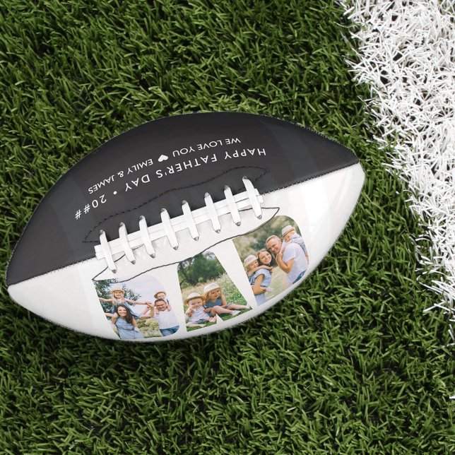 DAD Letter Cutout Photo Collage Custom Text American Football (Creator Uploaded)