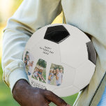 DAD Letter Cutout Photo Collage Custom Text Football<br><div class="desc">Personalised soccer ball for DAD - perfect for father's day, birthday, new baby or just because! Upload 3 of your favourite photos which are automatically displayed in the shape of the word DAD. You can also edit all of the wording. If you have any problems getting your photos to look...</div>
