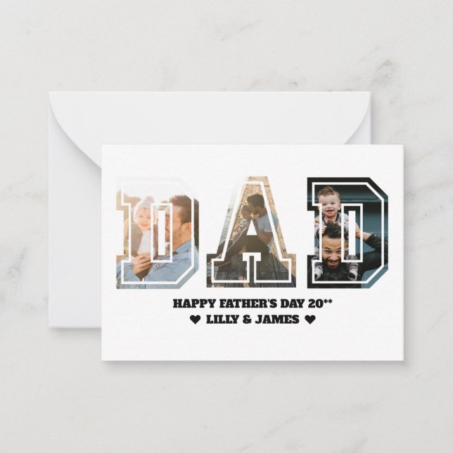 DAD Letter Cutout Photo Collage Father's Day Card (Front)