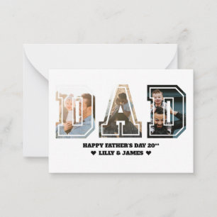 DAD Letter Cutout Photo Collage Father's Day Card
