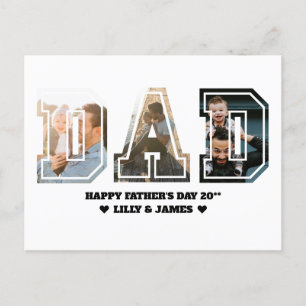 DAD Letter Cutout Photo Collage Father's Day Postcard