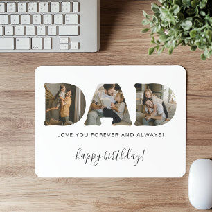 DAD Letter Photo Collage Birthday Mouse Pad