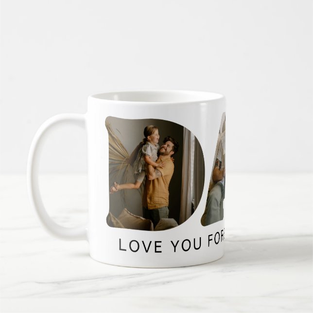 DAD Letter Photo Collage Father's Day Coffee Mug (Left)