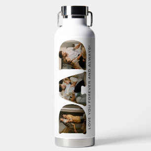 DAD Letter Photo Collage Father's Day Water Bottle