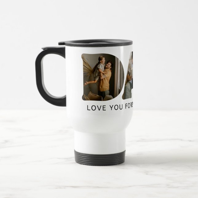 DAD Letter Photo Collage Travel Mug (Left)