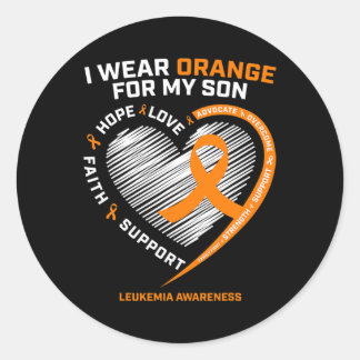 Dad Leukaemia Awareness Son Leukaemia Awareness 1  Classic Round Sticker
