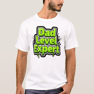 Dad Level Expert – Neon Slime Text T-Shirt