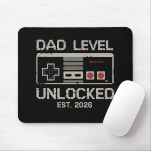 Dad Level Unlocked 2026 Soon to Be Gamer Daddy Mouse Mat
