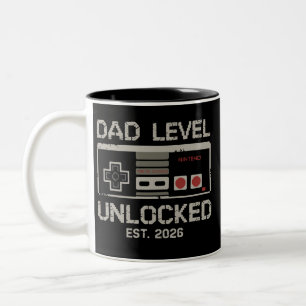 Dad Level Unlocked 2026 Soon to Be Gamer Daddy Two-Tone Coffee Mug