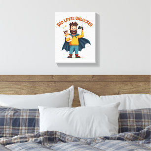 🎮 Dad Level Unlocked – Funny Gamer Dad Father’s D Canvas Print