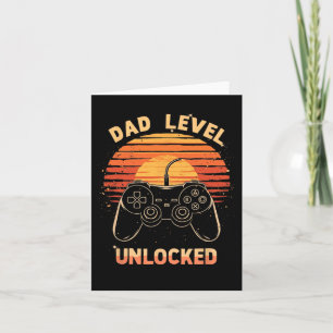 Dad Level Unlocked Funny Retro New Dad Gamer  Card