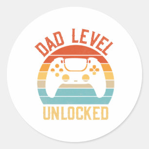 Dad Level Unlocked - Game Lover Gamer Soon To Be F Classic Round Sticker
