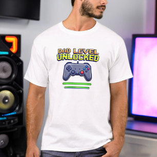 Dad Level Unlocked   Gamer Dad First Father's Day T-Shirt