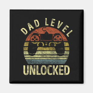 Dad Level Unlocked, Gaming Dad Video Gamer Dad, Fu Magnet