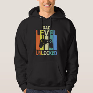 Dad Level Unlocked Happy Father Day Gamer Daddy Pa Hoodie
